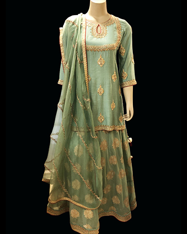 Lehenga Grey Green 