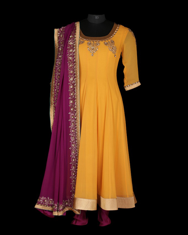 Anarkali Yellow/Pink 