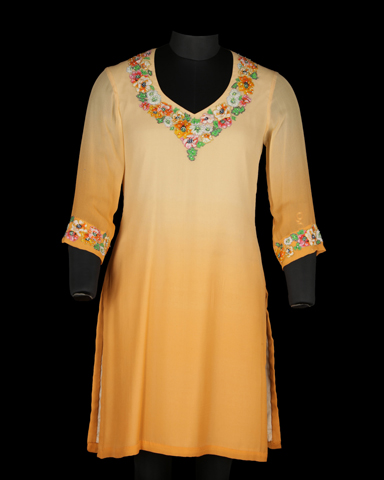 Kurti Ombrey shaded yellow 