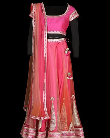 Lehenga Blue/Pink 
