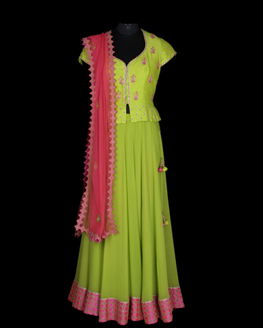 Lehenga Neon Green 